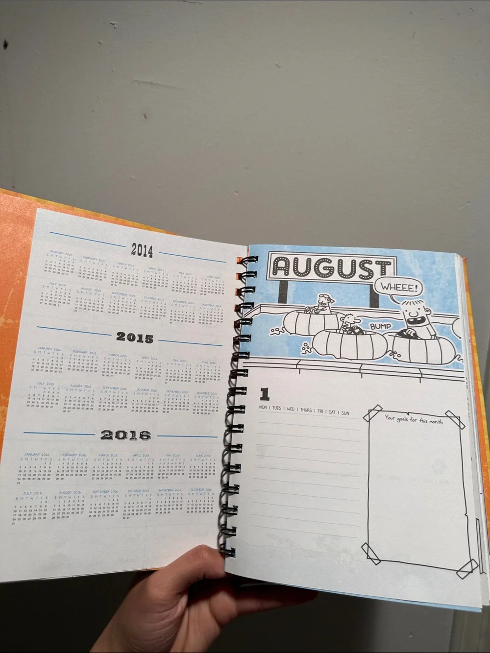 The Wimpy Kid School Planner - Yellow Orange Graphic Cover Planner New